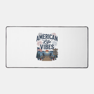 American Life Vibes Patriotic Lake Vector Shirt_1 Desk Mat