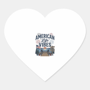 American Life Vibes Patriotic Lake Vector Shirt_1 Heart Sticker