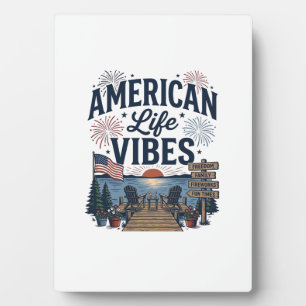 American Life Vibes Patriotic Lake Vector Shirt_1 Plaque