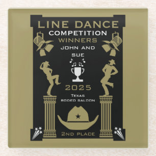 American Line Dancing Competition Glass Coaster