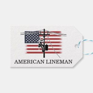 American Lineman Flag – Electrician & Utility Work Gift Tags