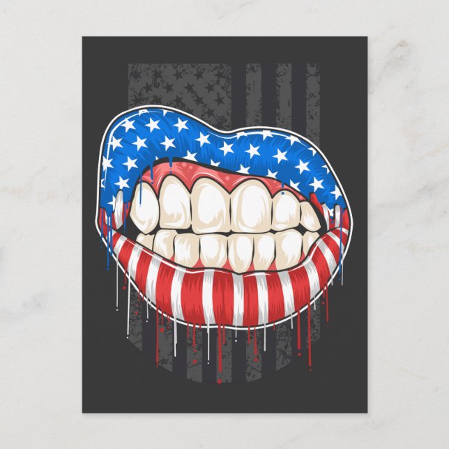 American Lips T-Shirt Postcard (Front)