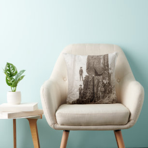 American Loggers Lumberjacks Circa 1880 Cushion