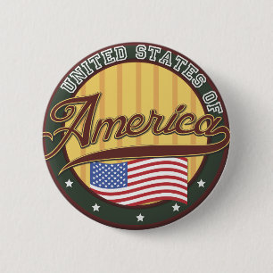 American logo travel poster 6 cm round badge