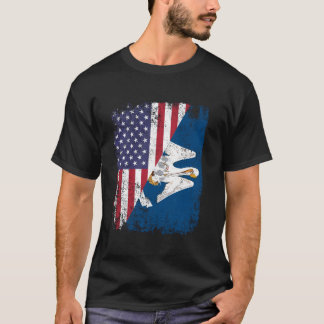 American Louisianian Roots Flags America USA Louis T-Shirt
