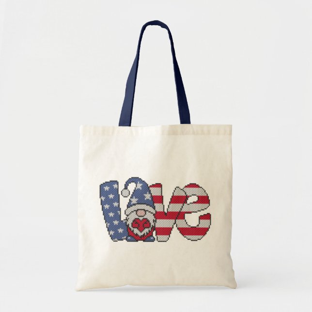 American Love Gnome Tote Bag (Front)