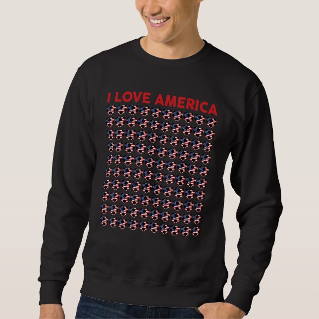 American Loves Soccer balls Kid Toddler Boys Ameri Sweatshirt (Front)