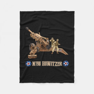 American m198 howitzer artillery field cannon fleece blanket