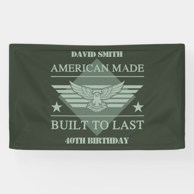 American Made 40th Birthday Banner (Horizontal)