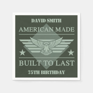 American Made 75th Birthday Napkin