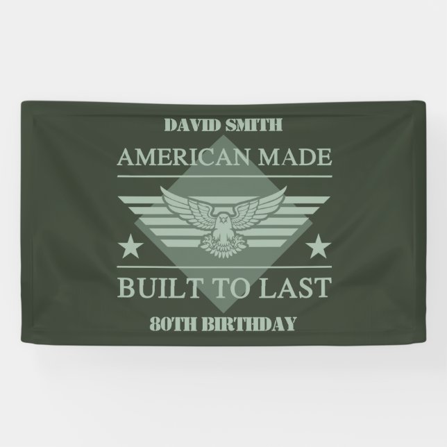 American Made 80th Birthday Banner (Horizontal)