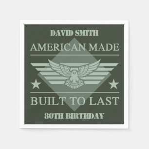 American Made 80th Birthday Napkin