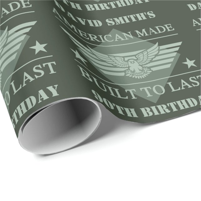 American Made 90th Birthday Wrapping Paper (Roll Corner)