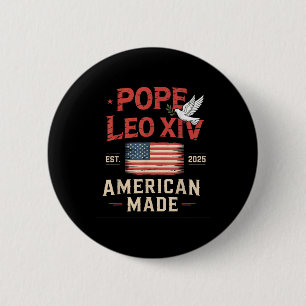 American Made First Pope Leo Xiv Christian Robert 6 Cm Round Badge