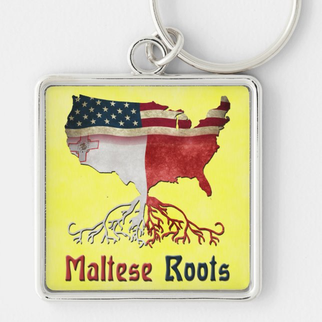 American Maltese Roots   Key Ring (Front)