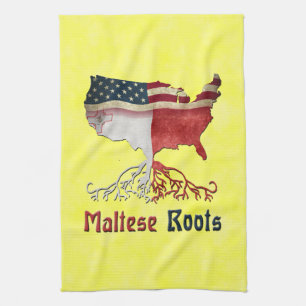 American Maltese Roots Tea Towel