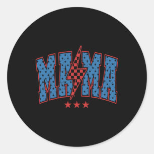 American Mama And Mini 4th Of July  Classic Round Sticker