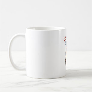 American Mama Patriotic Bear Patchwork Vector Desi Coffee Mug