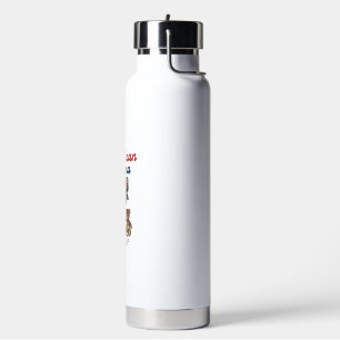 American Mama Patriotic Bear Patchwork Vector Desi Water Bottle