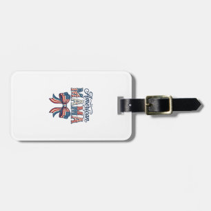 American Mama Patriotic Bow Vintage 4th of July Sh Luggage Tag
