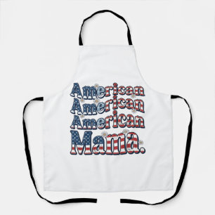 American Mama Patriotic Vintage Engraving Shirt De Apron