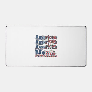 American Mama Patriotic Vintage Engraving Shirt De Desk Mat
