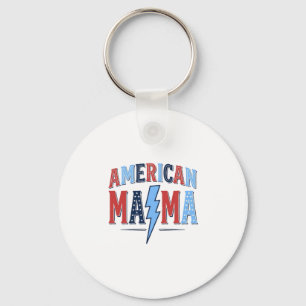 American Mama Patriotic Vintage Engraving Shirt De Key Ring