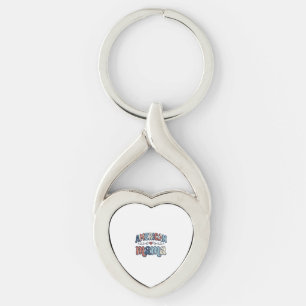 American Mama Patriotic Vintage Shirt Design_1 Key Ring