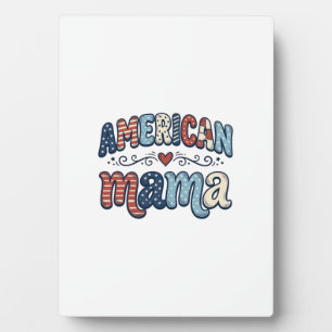 American Mama Patriotic Vintage Shirt Design_1 Plaque