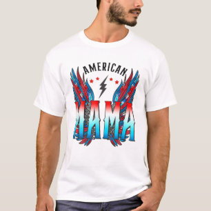 American Mama Retro Wings Retro 4Th Of July Patrio T-Shirt