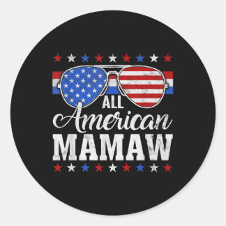 American Mamaw Matching Family 4th Of July Usa Pat Classic Round Sticker