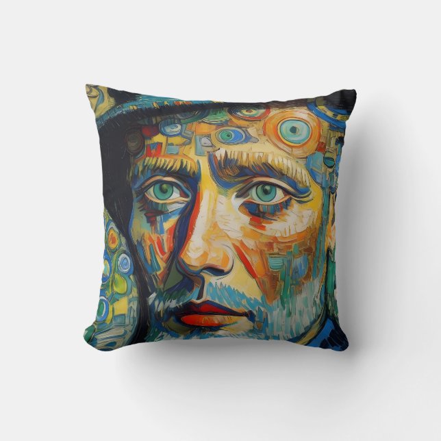 American Man Portrait Painting Cushion (Front)