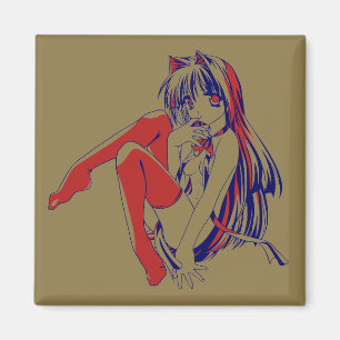 American Manga Neko Catgirl Kawaii Anime Magnet