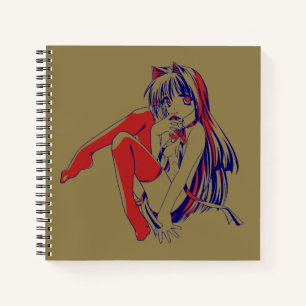 American Manga Neko Catgirl Kawaii Anime Notebook