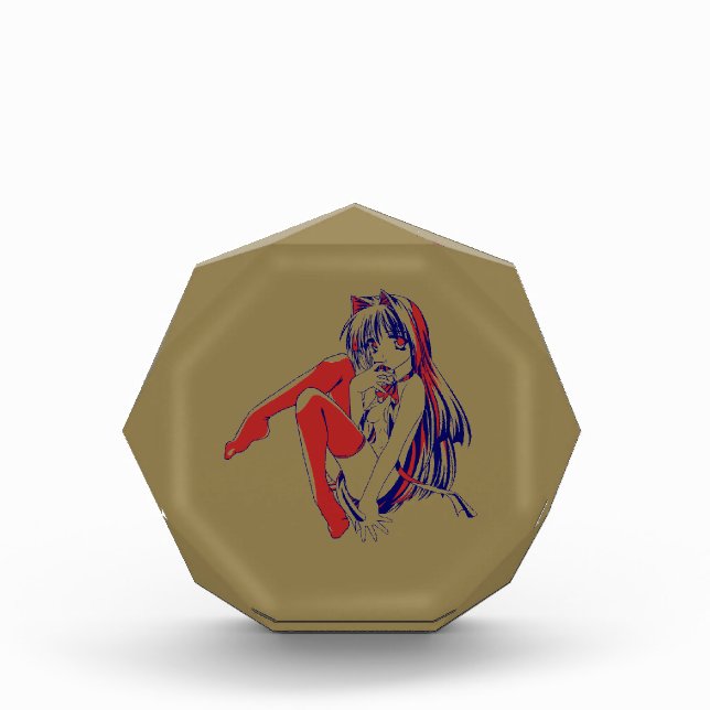 American Manga Neko Catgirl Kawaii Anime Photo Block (Front)