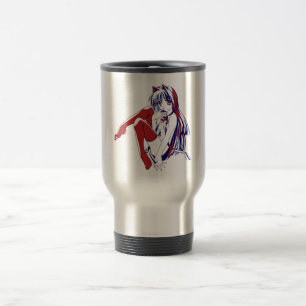 American Manga Neko Catgirl Kawaii Anime Travel Mug