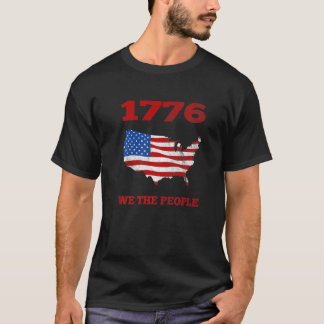 American Map Flag 4th Of July Patriotic We The Peo T-Shirt