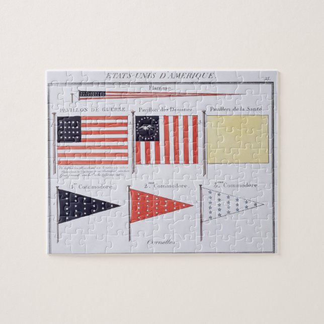 American Maritime Flags and Pennants, from a Frenc Jigsaw Puzzle (Horizontal)