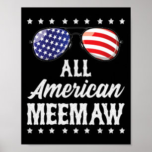 American Meemaw 4th Of July Independence Day Patri Poster
