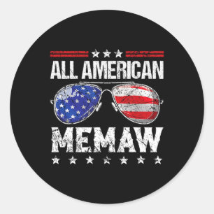 American Memaw 4th Of July Family Matching Sungles Classic Round Sticker
