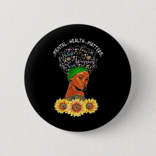 American Mental Health Problems Woman Warrior Quee 6 Cm Round Badge