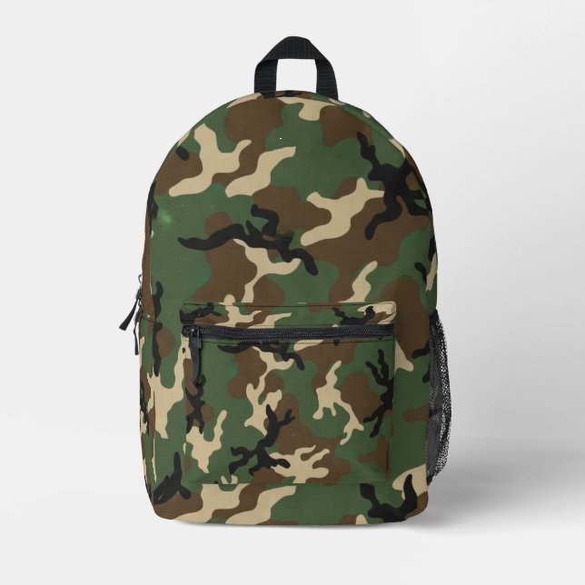 American Military Camouflage Pattern Printed Backpack (Front)
