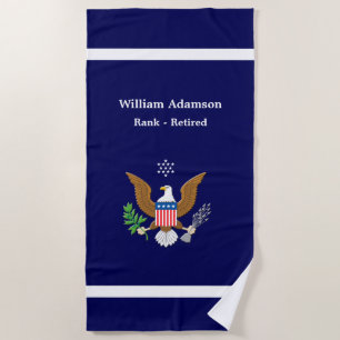 American Military Defence emblem - personalise Beach Towel