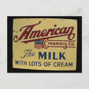 American milk company vintage sign postcard