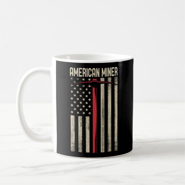 American Miner Usa Flag For A Coal Miner Coffee Mug (Left)