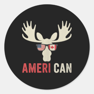 American Moose Sungles – Usa And Canada Unity Tank Classic Round Sticker