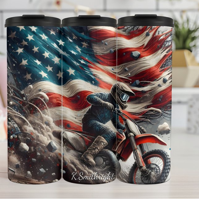 American Motocross Dirt Rider Thermal Tumbler (Creator Uploaded)