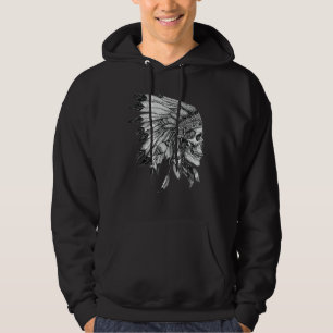 American Motorcycle Skull Native Indian Eagle Chie Hoodie