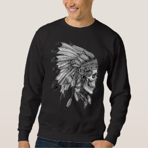 American Motorcycle Skull Native Indian Eagle Chie Sweatshirt