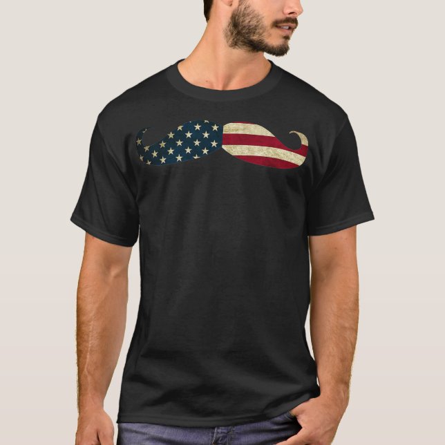 American Moustache Flag  4th of July Cool Pullover (Front)